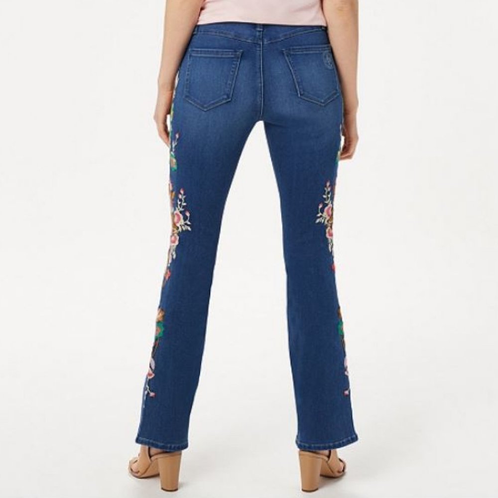 Laurie Felt Tall Denim Embroidered Boot-Cut Jeans - Picture 2 of 2